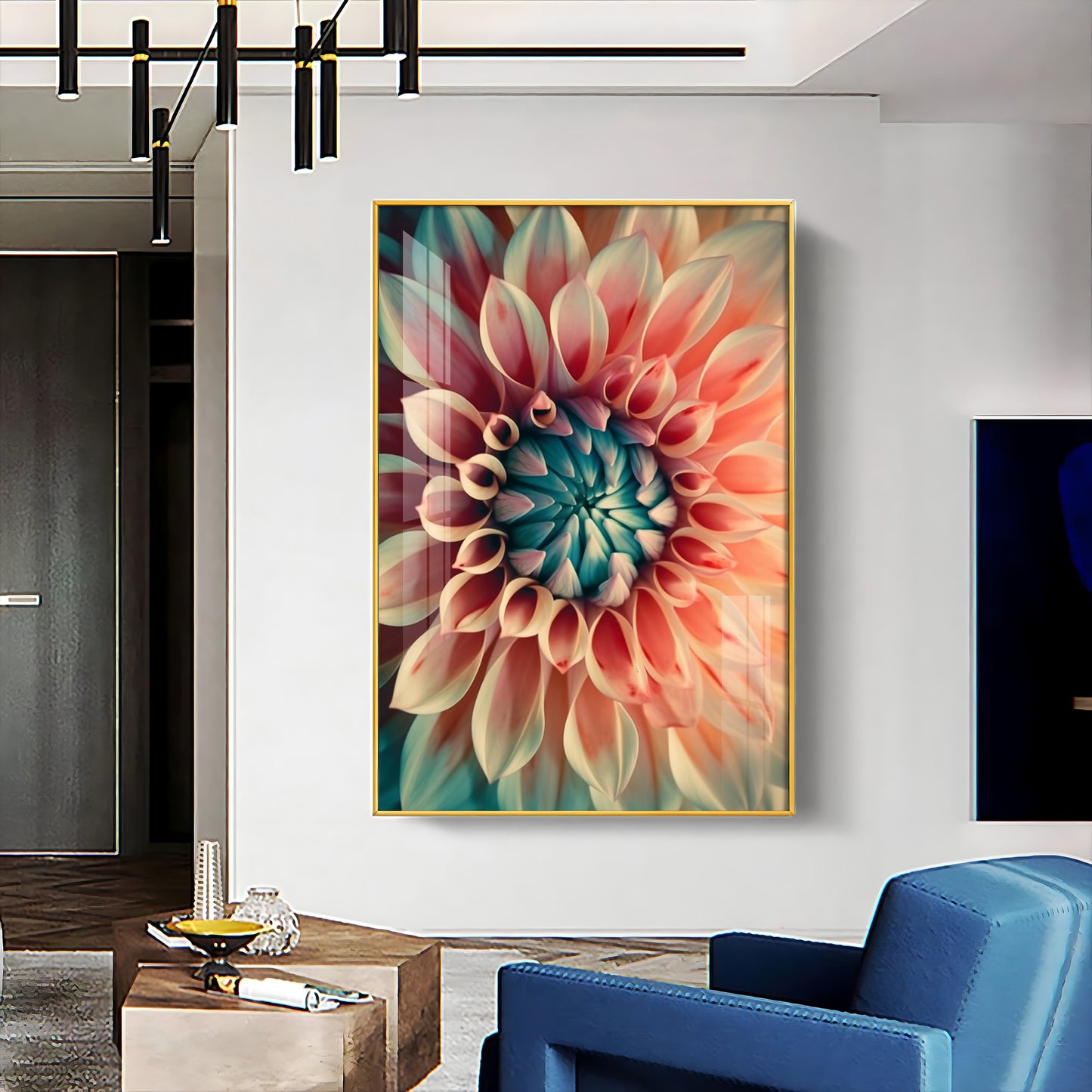 Floral Dreamscape Glass Finish Vertical Wall Art
