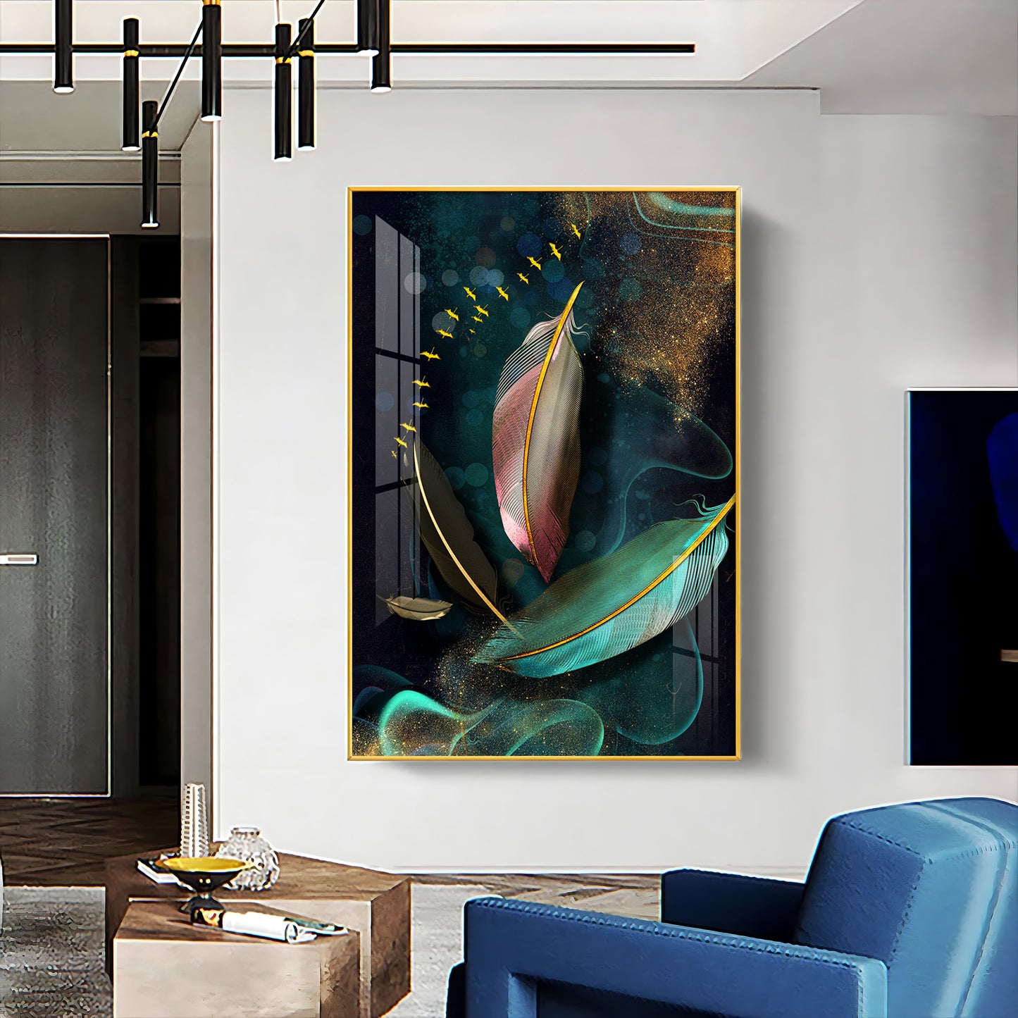 Whimsical Wings Glass Finish Vertical Wall Art