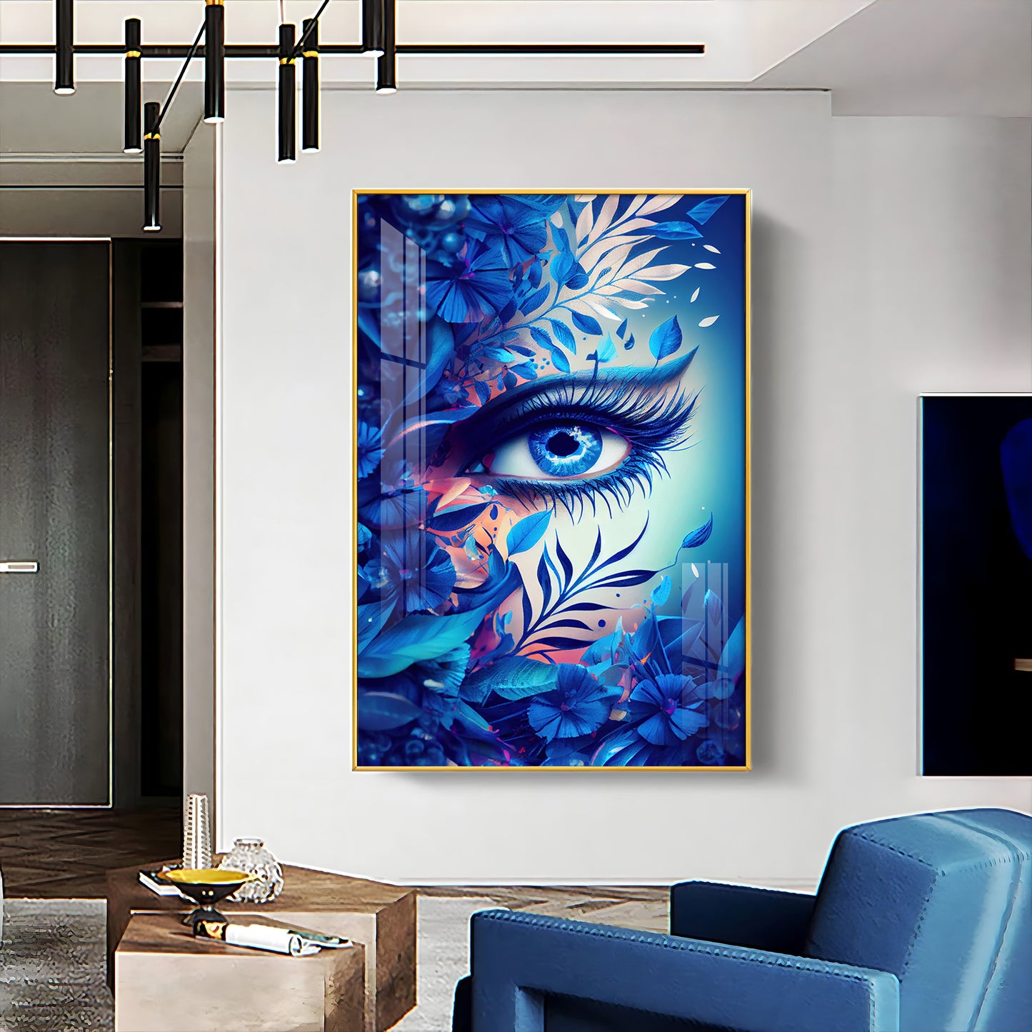Floral Vision Glass Finish Vertical Wall Art