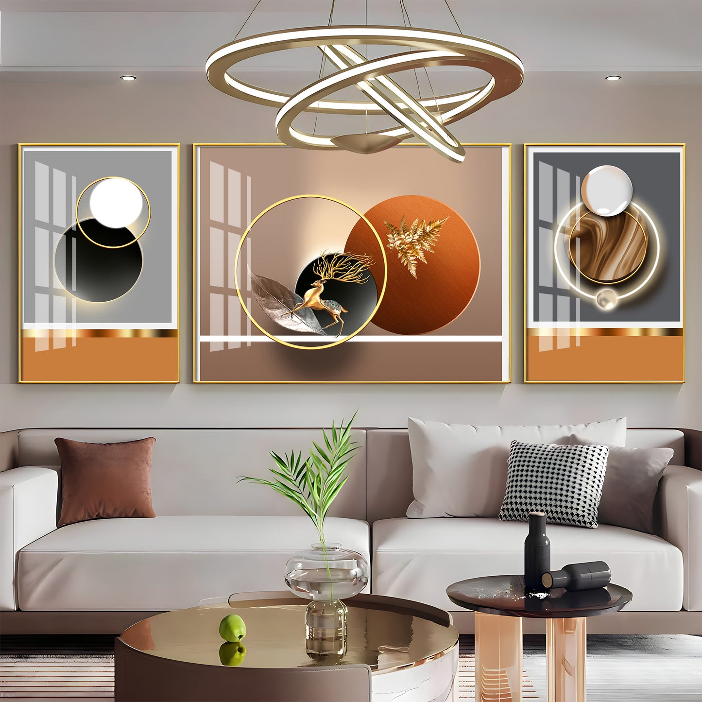 Trifecta of Style Glass Finish Wall Art (Set Of 3)