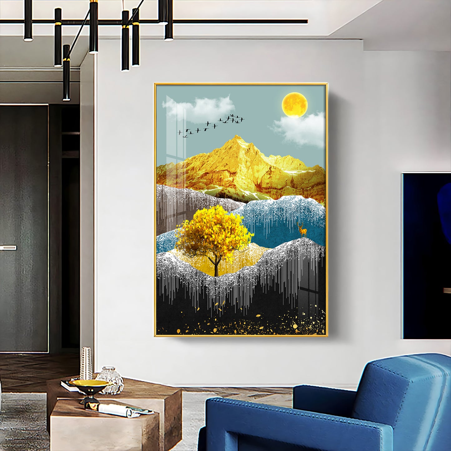 Nature's Embrace Glass Finish Vertical Wall Art