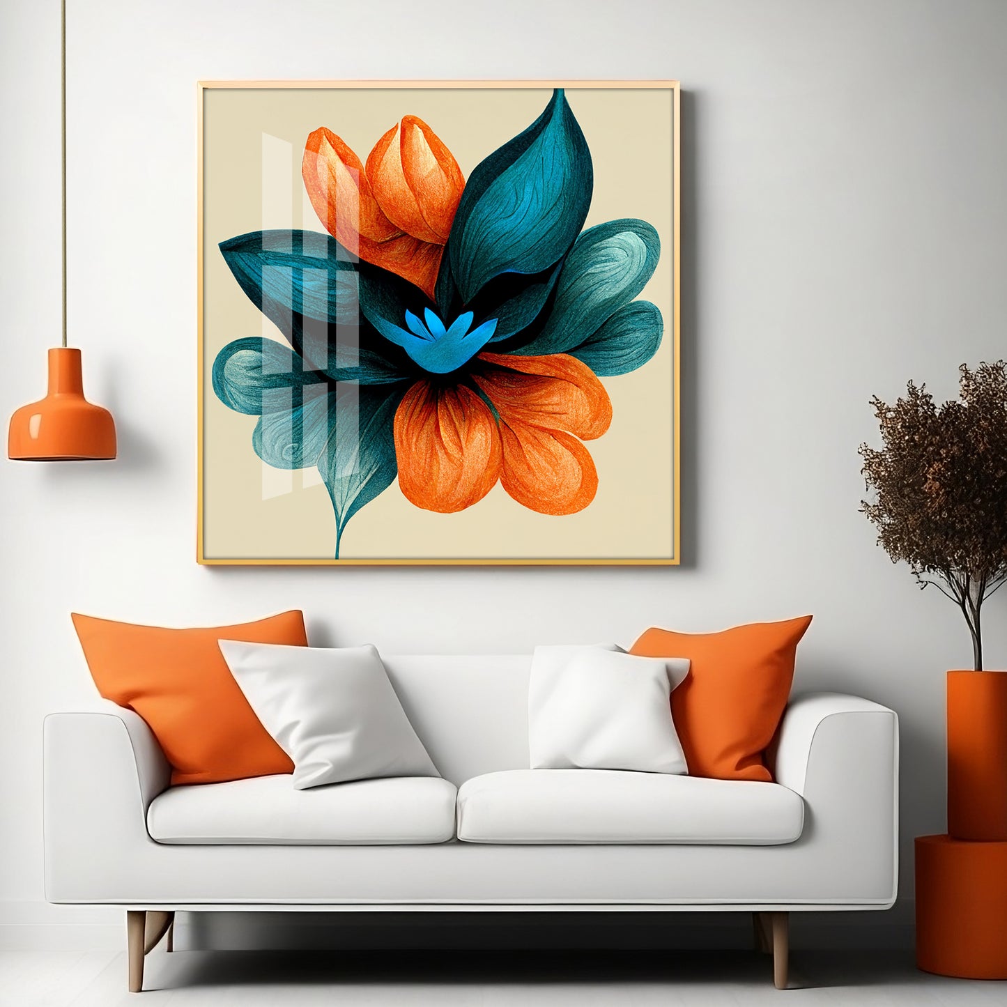 Abstract Ethereal Petals Glass Finish Square Wall Art