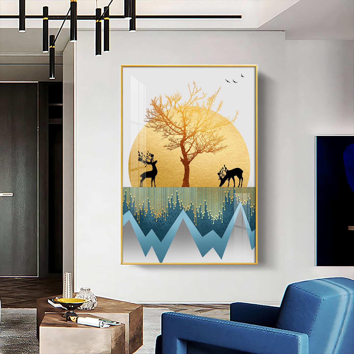 Mountain Whispers Glass Finish Vertical Wall Art