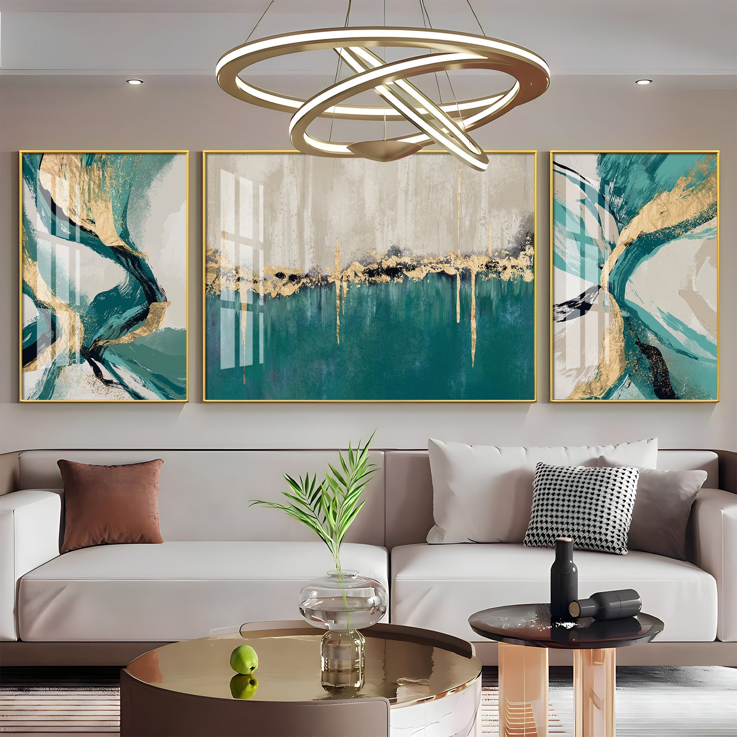Muse of Colors Glass Finish Wall Art (Set Of 3)