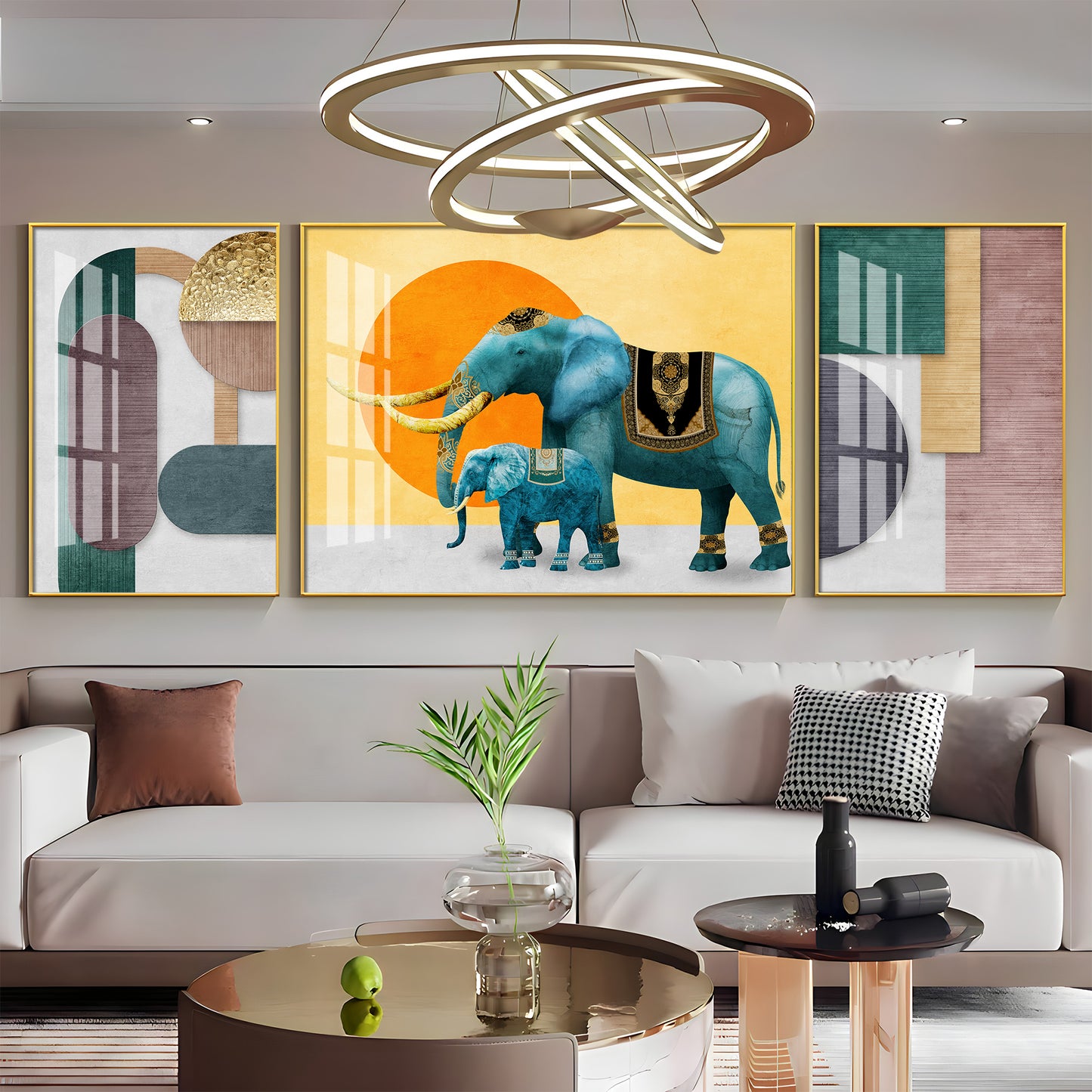 Safari Serenity Art Glass Finish Wall Art (Set Of 3)