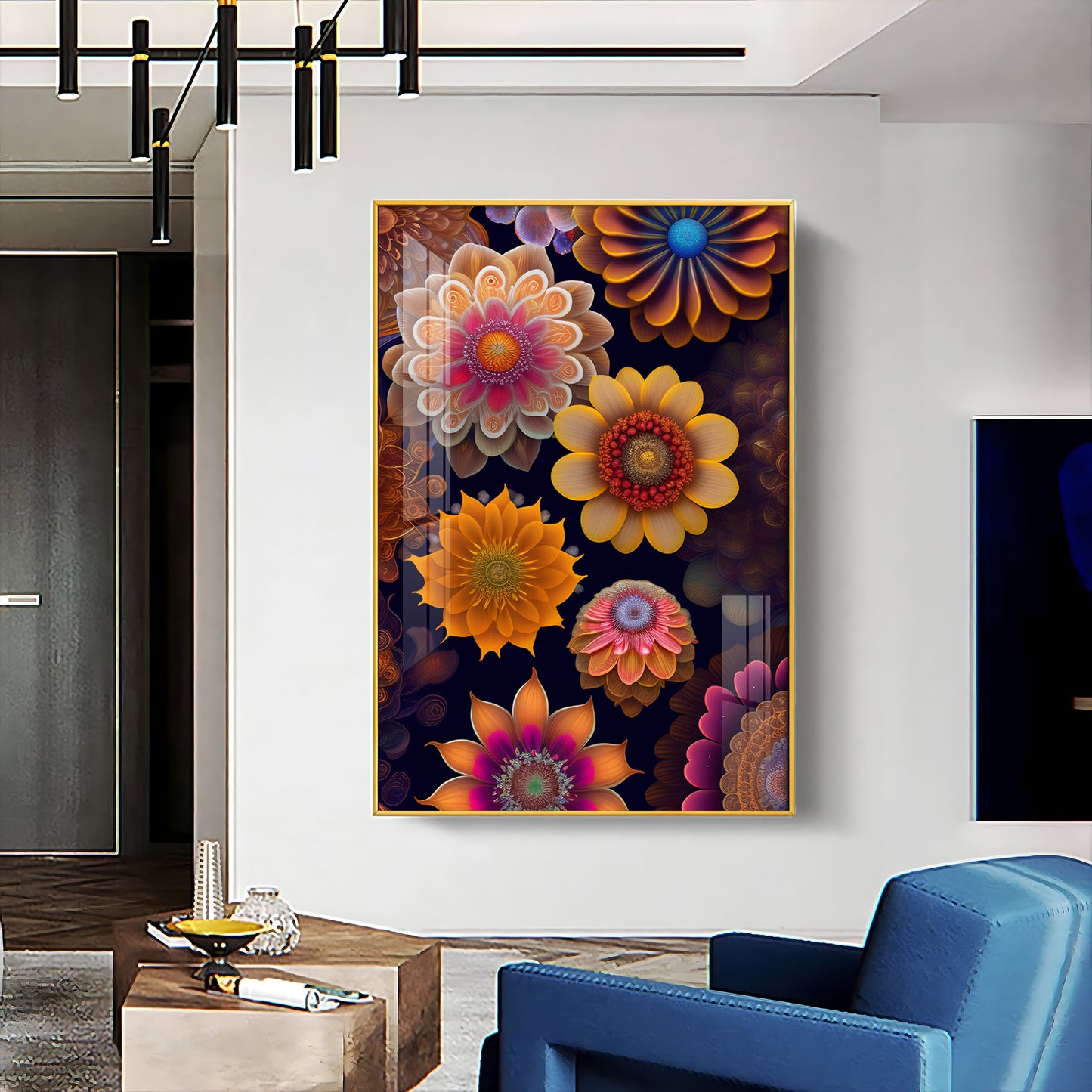 Garden of Dreams Glass Finish Vertical Wall Art