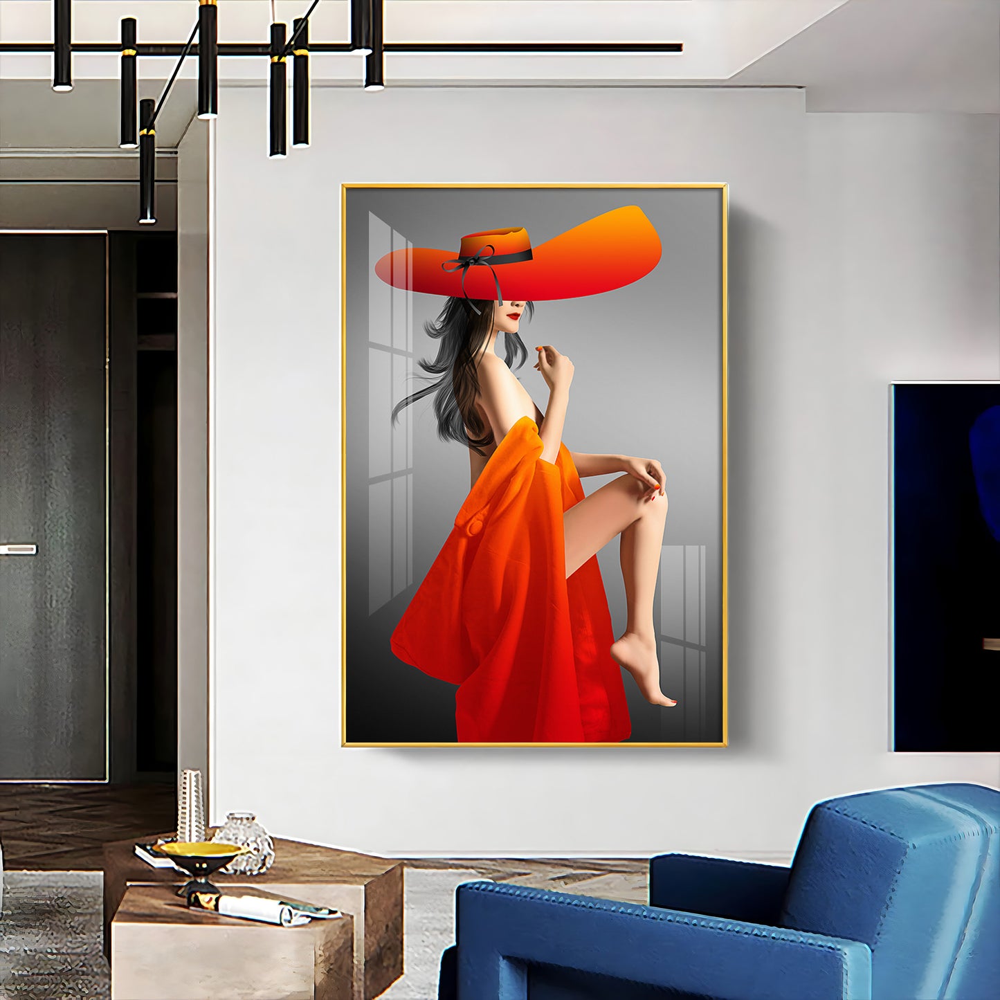 Bold Serenity Glass Finish Vertical Wall Art
