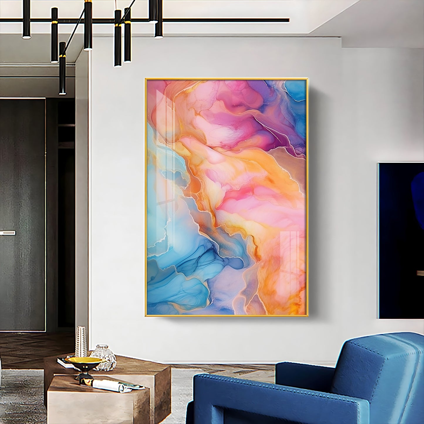 Dreamwave Delight Glass Finish Vertical Wall Art
