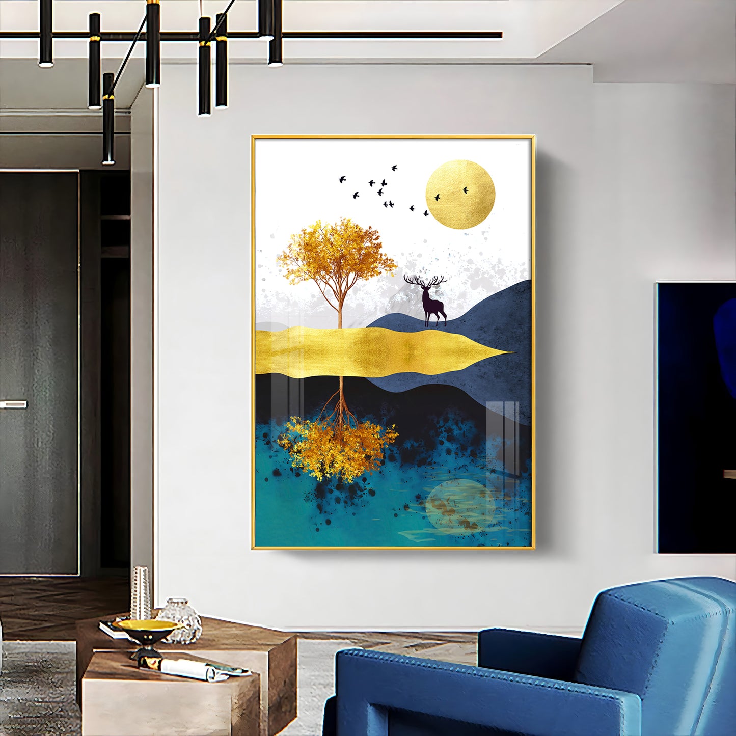 Urban Antler Artistry Glass Finish Vertical Wall Art
