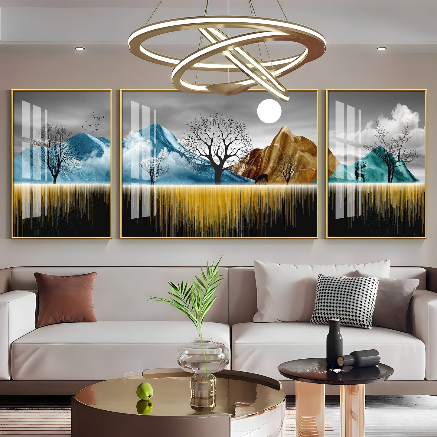Imaginative Serenity Glass Finish Wall Art (Set Of 3)