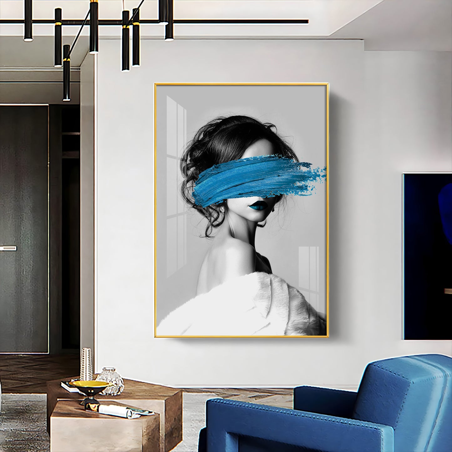 Dream Blur Modern Expression Glass Finish Vertical Wall Art