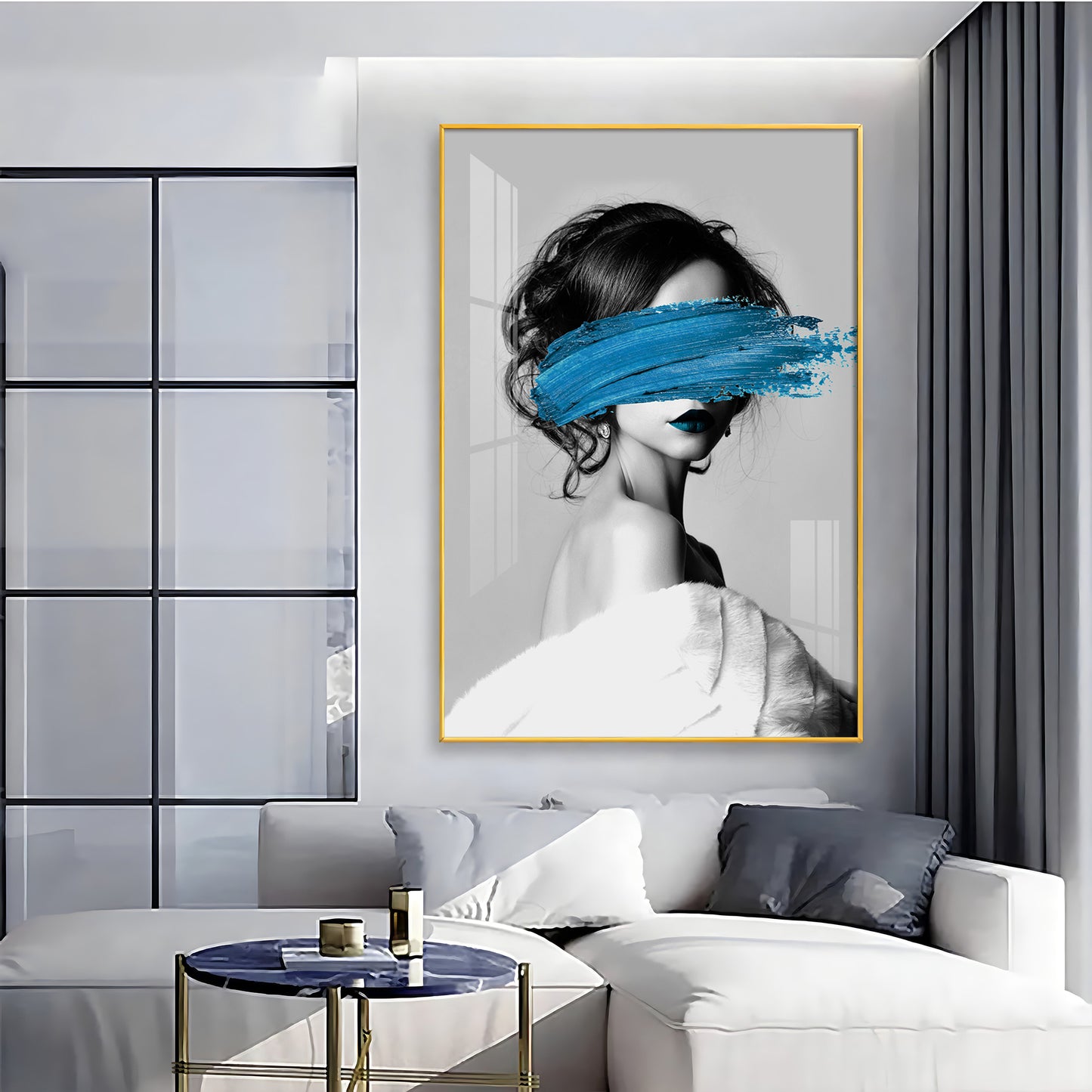 Dream Blur Modern Expression Glass Finish Vertical Wall Art