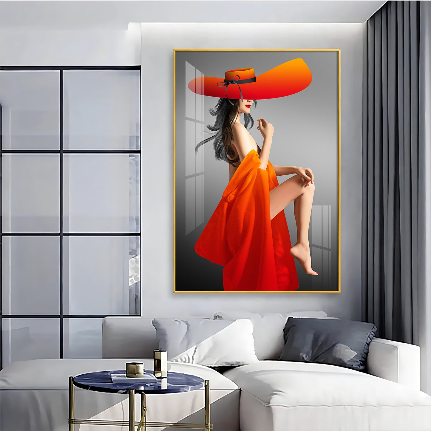 Bold Serenity Glass Finish Vertical Wall Art