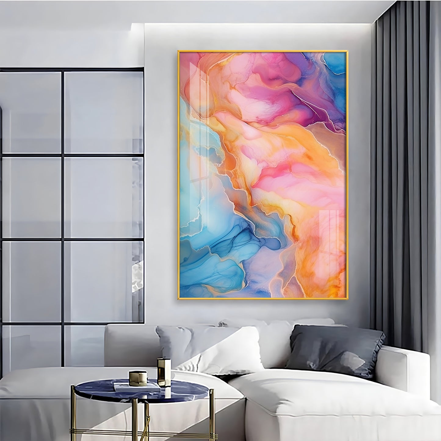 Dreamwave Delight Glass Finish Vertical Wall Art