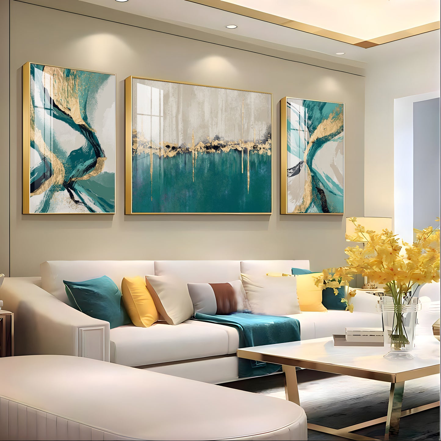 Muse of Colors Glass Finish Wall Art (Set Of 3)