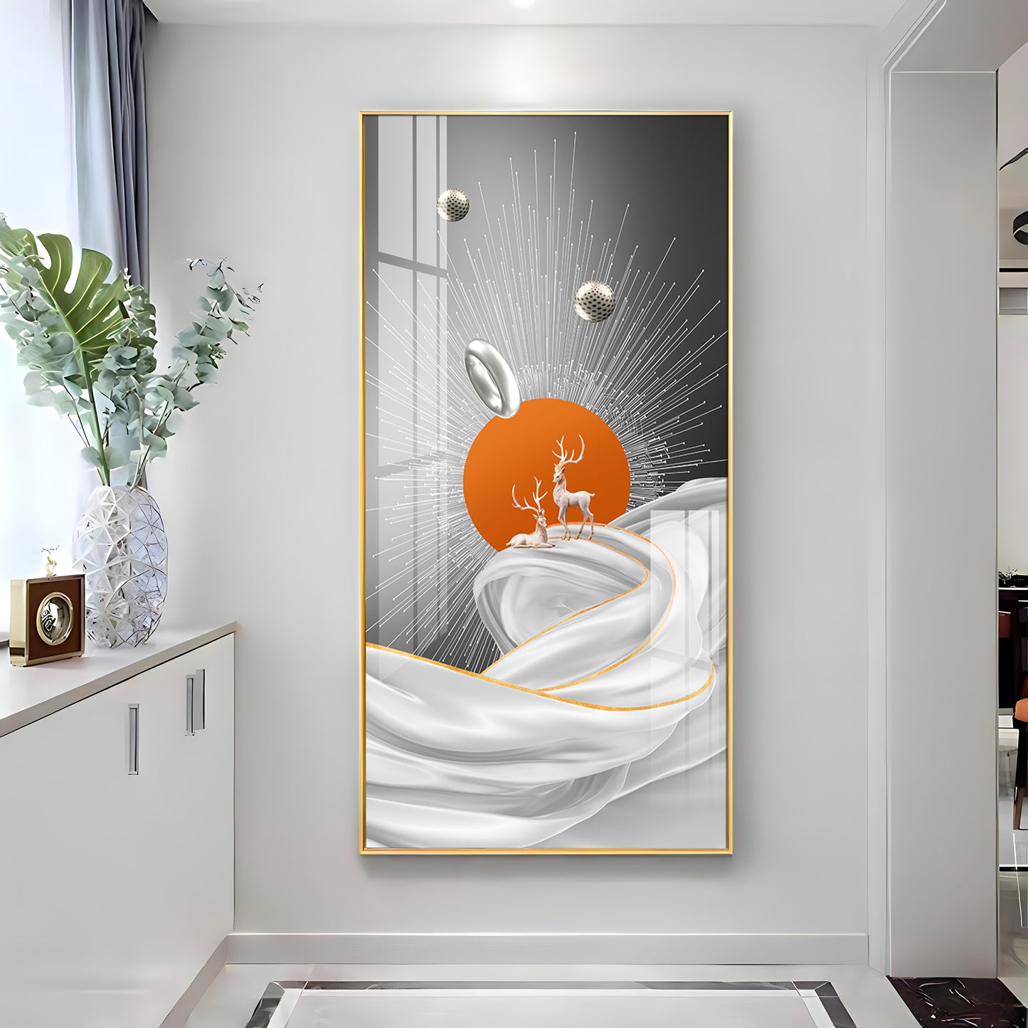 Ethereal Pathways Glass Finish Vertical Wall Art