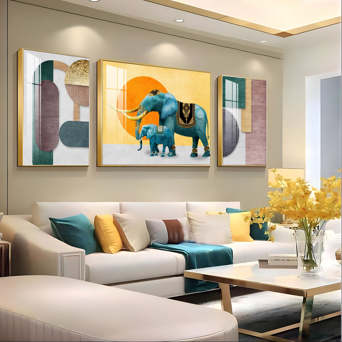 Safari Serenity Art Glass Finish Wall Art (Set Of 3)
