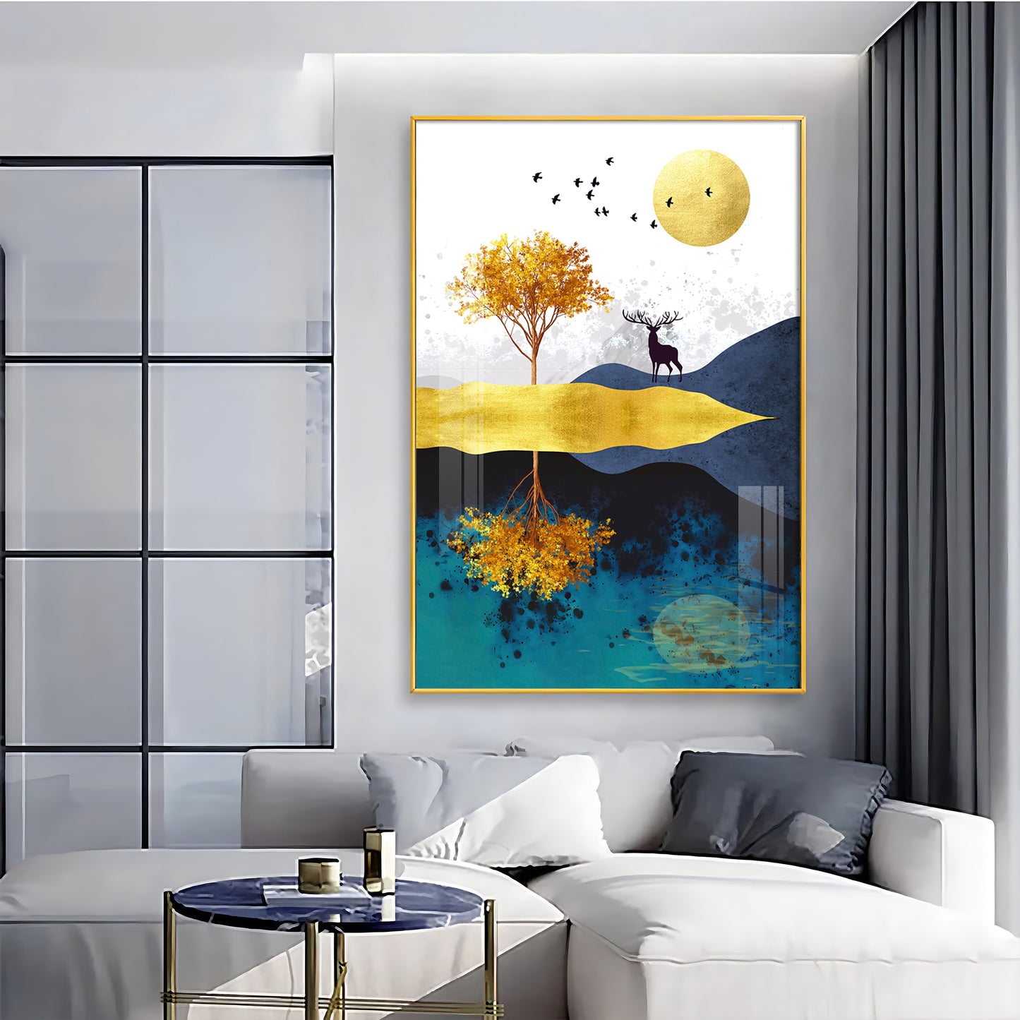 Urban Antler Artistry Glass Finish Vertical Wall Art