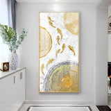 Radiant Fins Glass Finish Vertical Wall Art