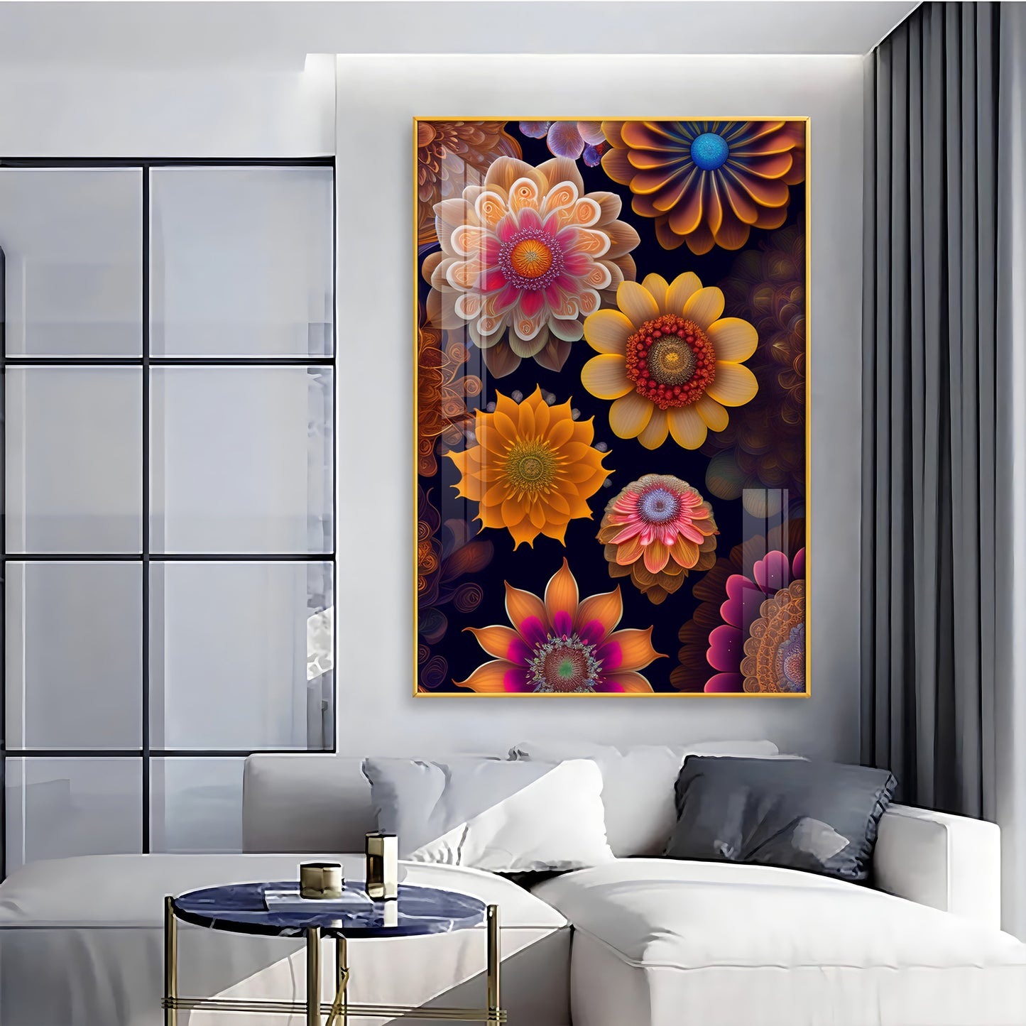 Garden of Dreams Glass Finish Vertical Wall Art