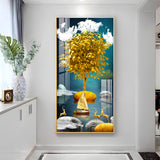 The Living Art Glass Finish Vertical Wall Art
