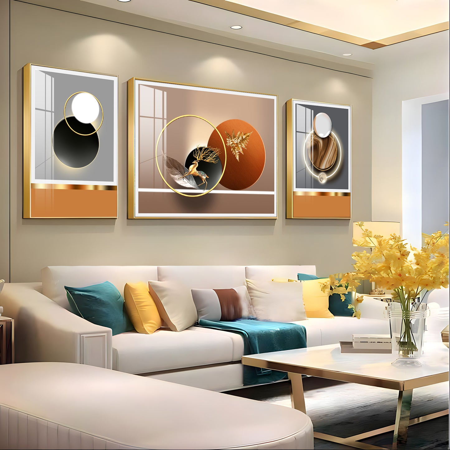 Trifecta of Style Glass Finish Wall Art (Set Of 3)