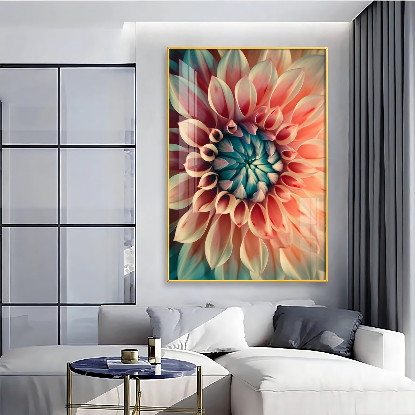 Floral Dreamscape Glass Finish Vertical Wall Art