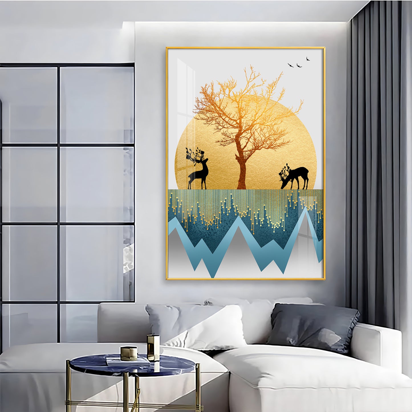 Mountain Whispers Glass Finish Vertical Wall Art