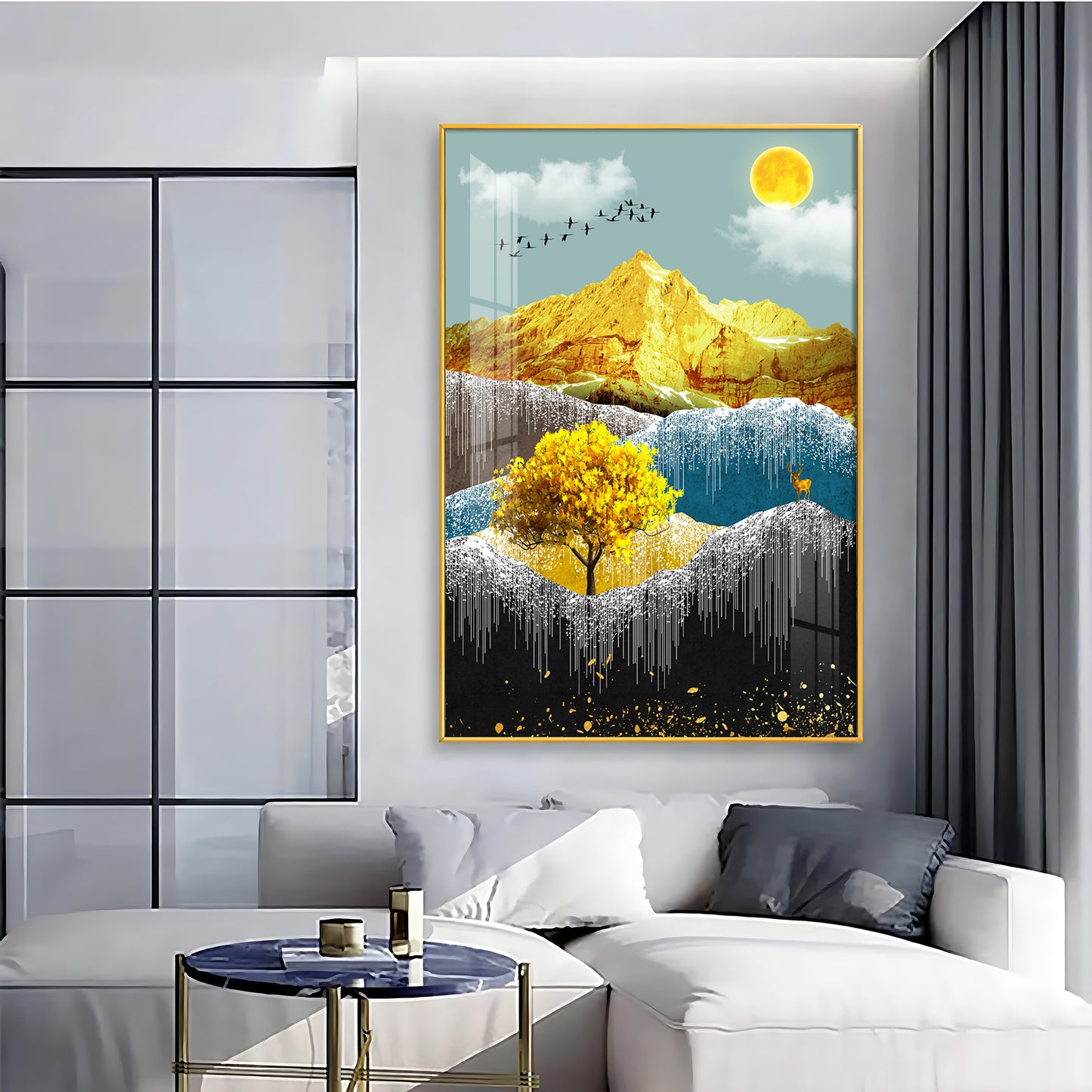 Nature's Embrace Glass Finish Vertical Wall Art
