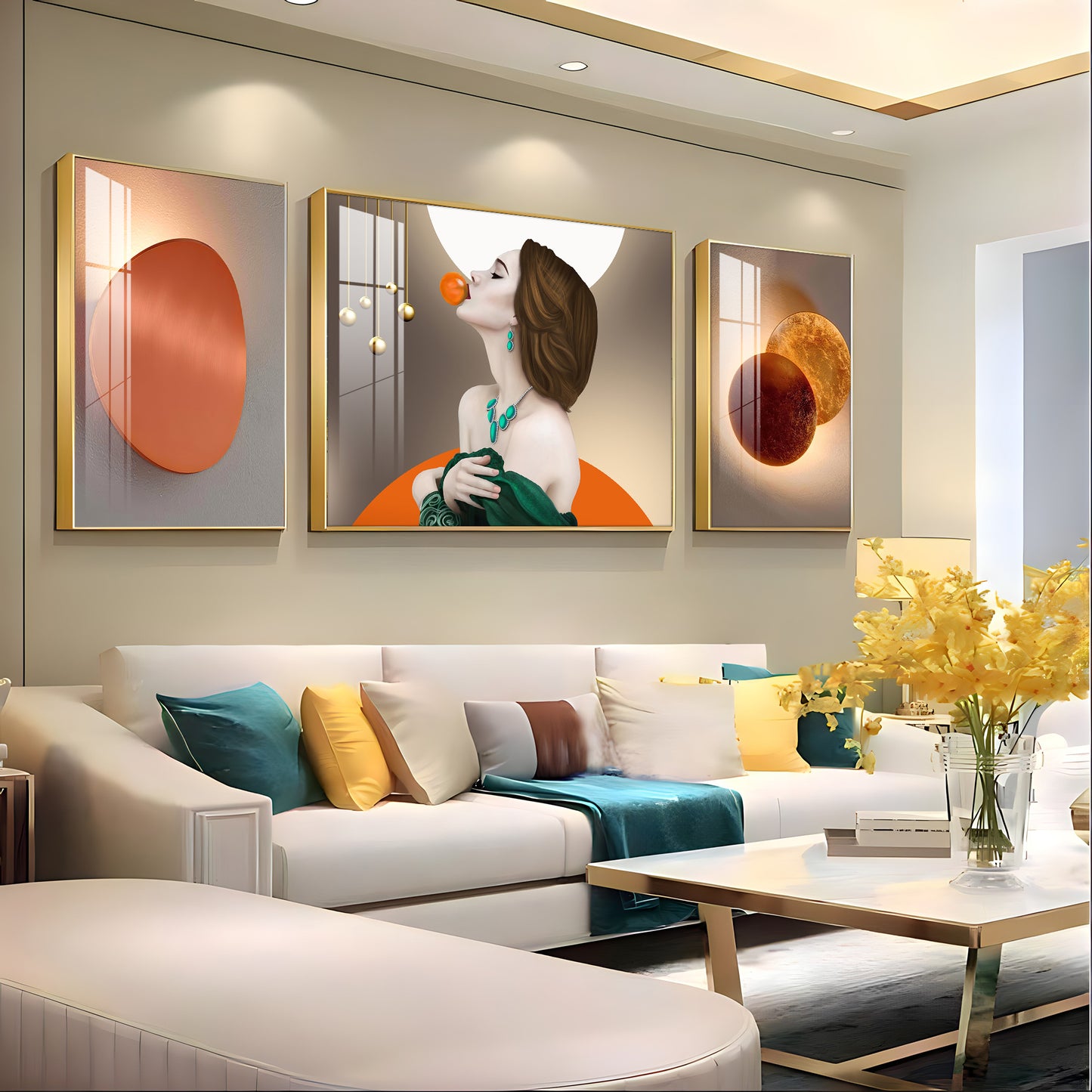 Urban Elegance Glass Finish Wall Art (Set Of 3)