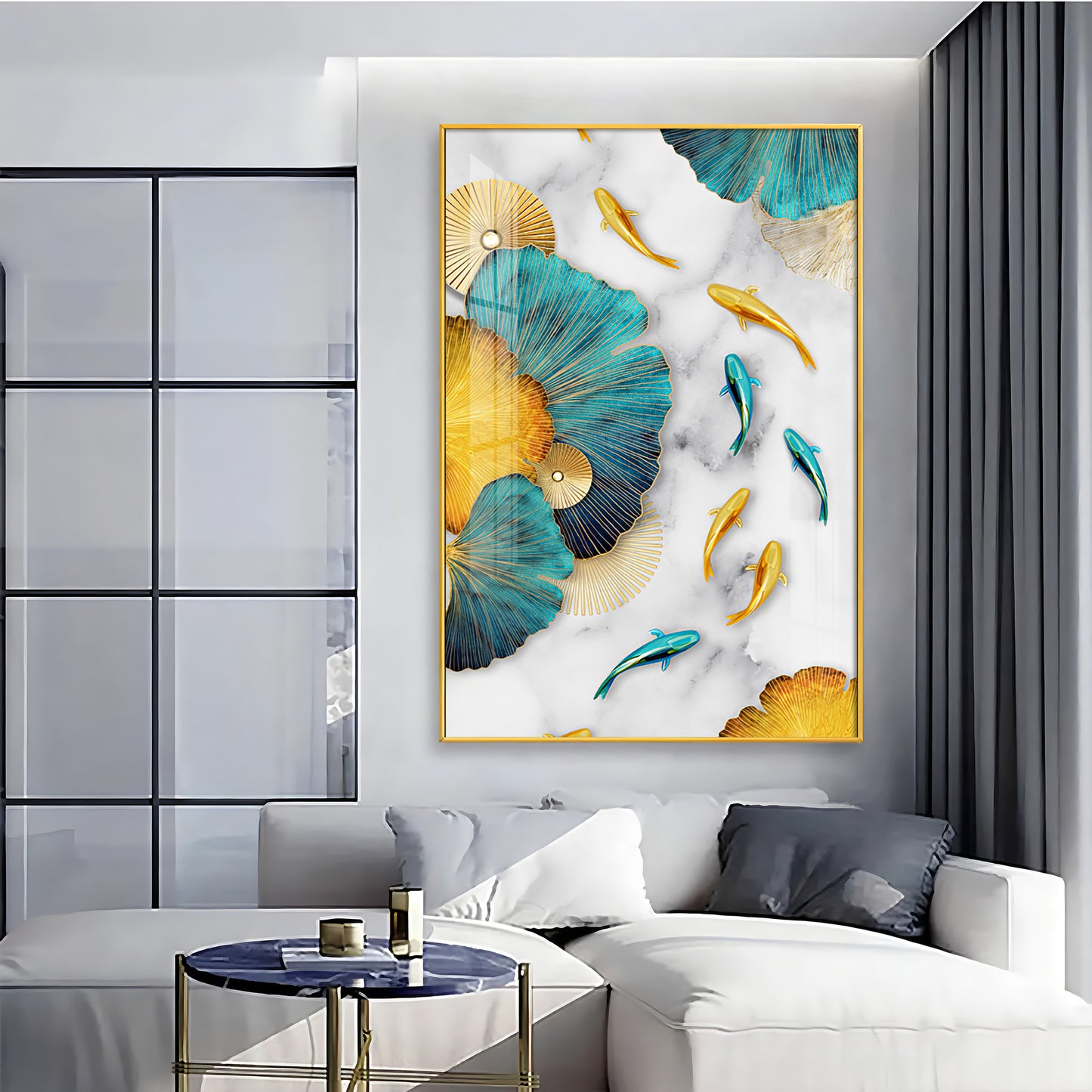 Floral Harmony Sunlit Blooms Glass Finish Vertical Wall Art