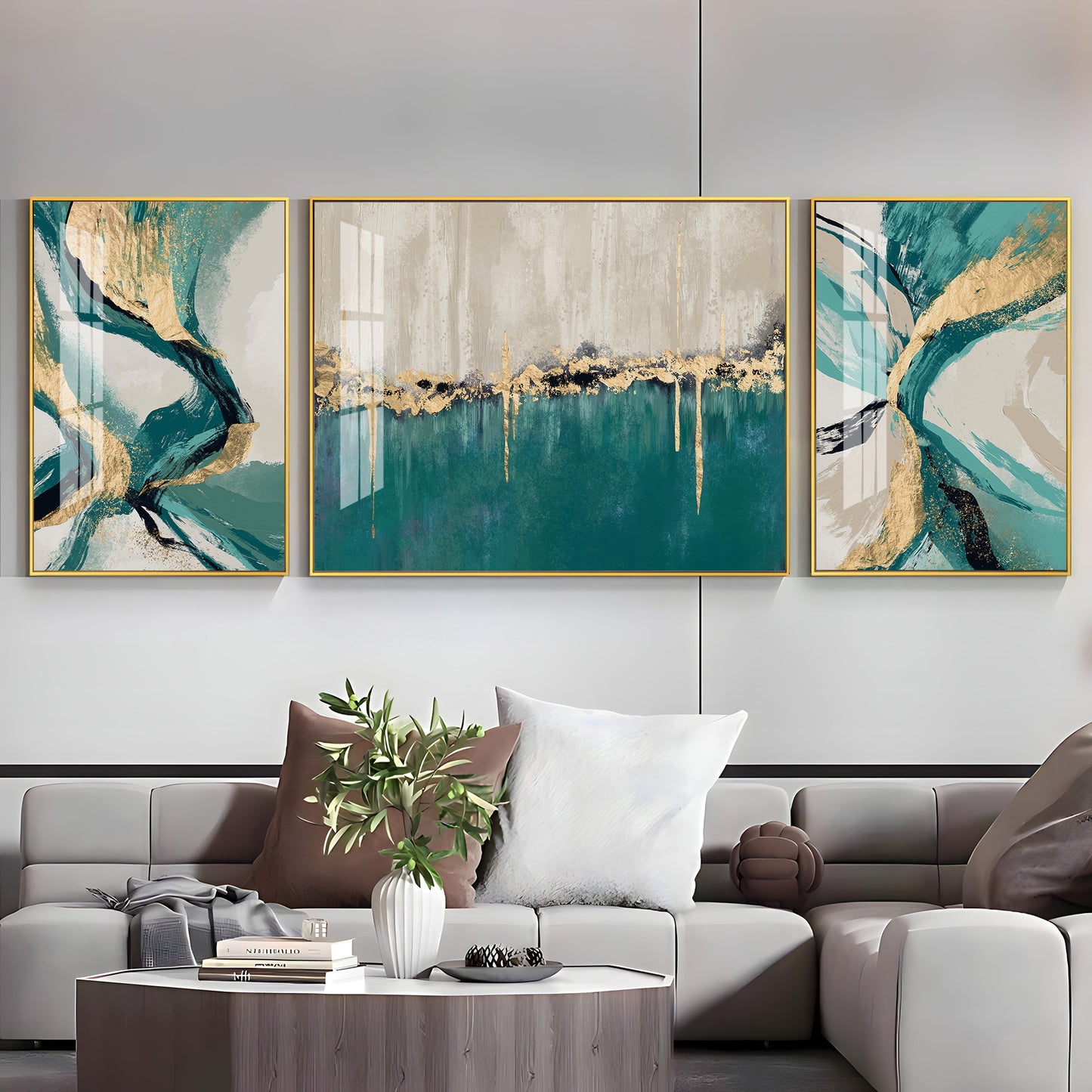 Muse of Colors Glass Finish Wall Art (Set Of 3)