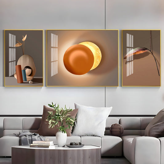 Serenity Set Glass Finish Wall Art (Set Of 3)