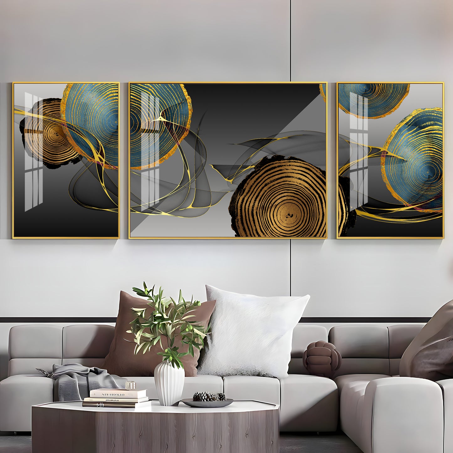 Wallscape Trio Glass Finish Wall Art (Set Of 3)