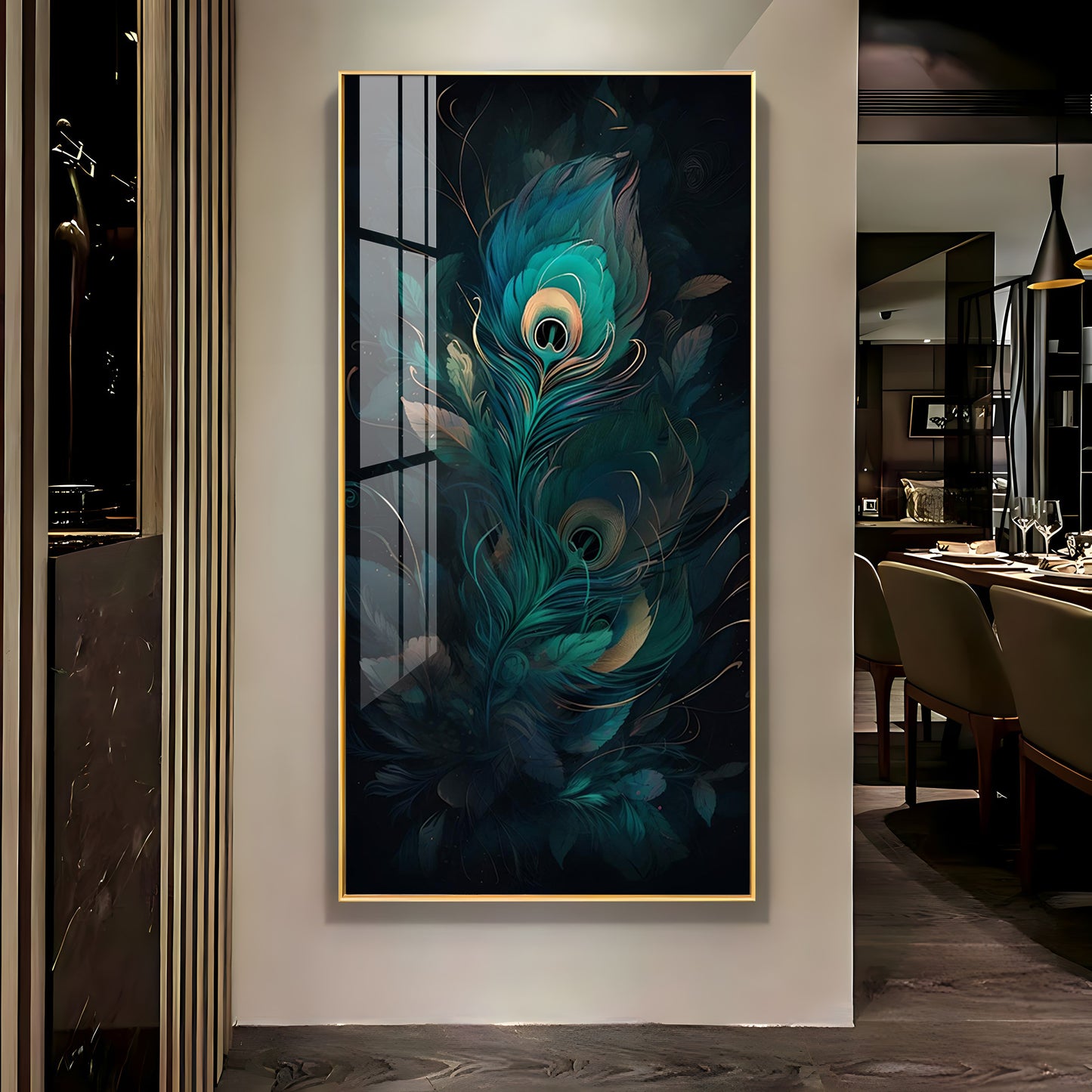 Buddha's Peaceful Retreat Glass Finish Vertical Wall Art
