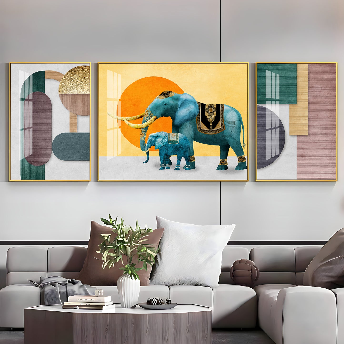 Safari Serenity Art Glass Finish Wall Art (Set Of 3)