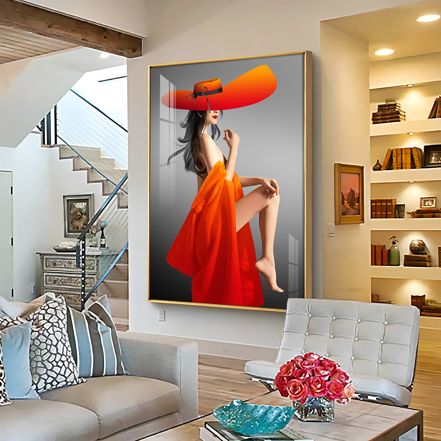 Bold Serenity Glass Finish Vertical Wall Art