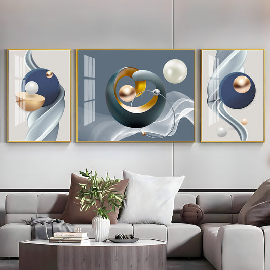 Serenity in Color Glass Finish Wall Art (Set Of 3)