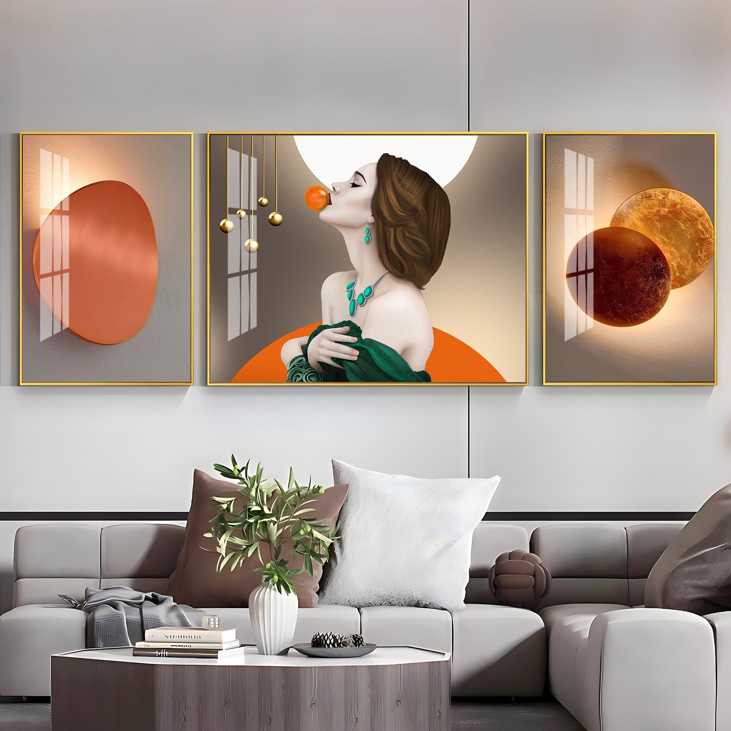Urban Elegance Glass Finish Wall Art (Set Of 3)