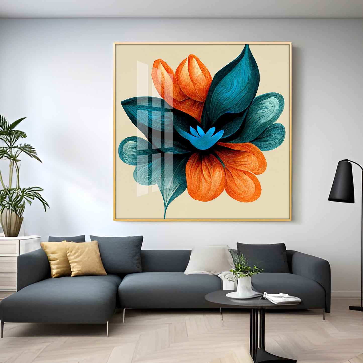 Abstract Ethereal Petals Glass Finish Square Wall Art