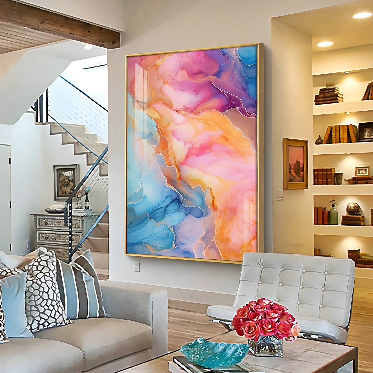 Dreamwave Delight Glass Finish Vertical Wall Art