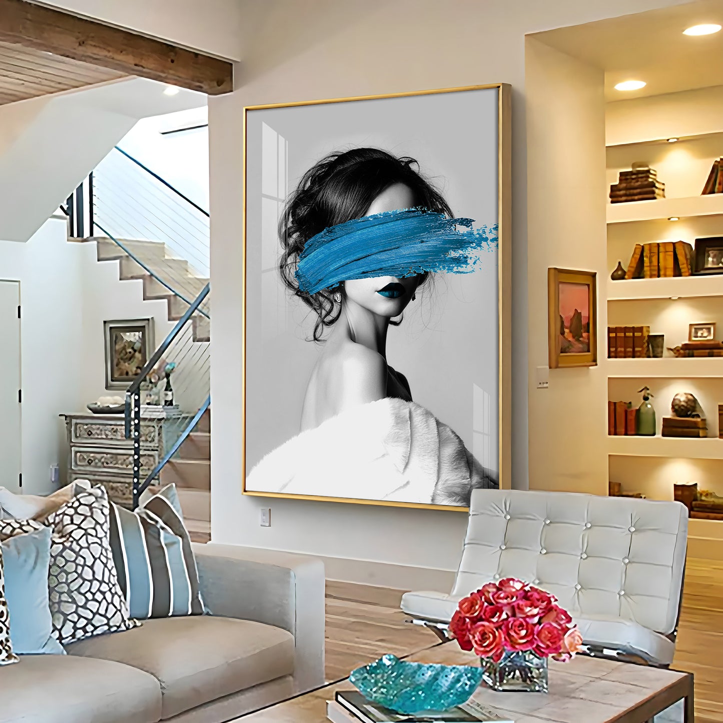 Dream Blur Modern Expression Glass Finish Vertical Wall Art