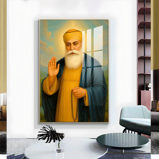 A Tribute to the Guru Glass Finish Vertical Wall Art
