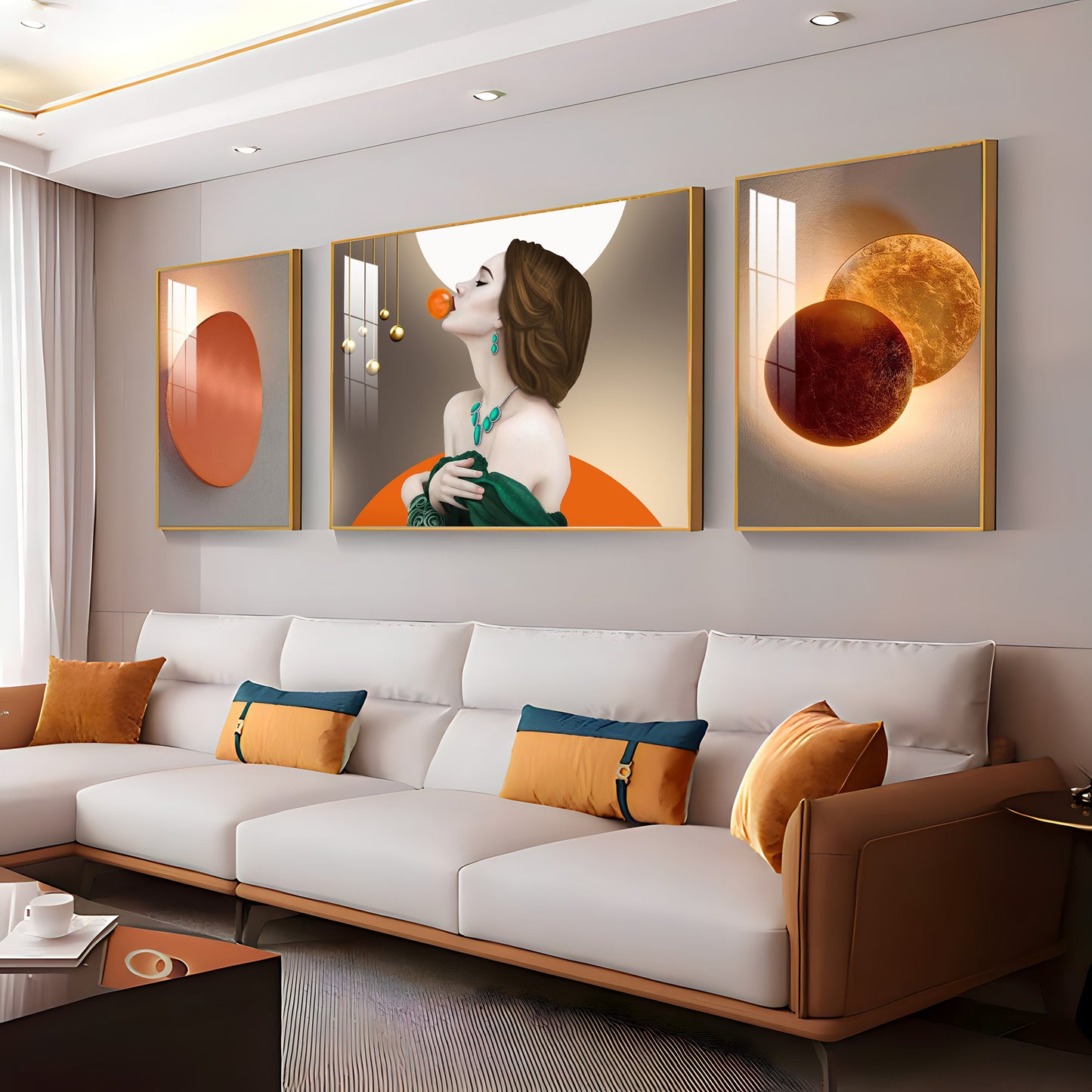 Urban Elegance Glass Finish Wall Art (Set Of 3)