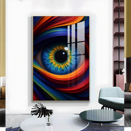 Colorful Eye Glass Finish Vertical Wall Art