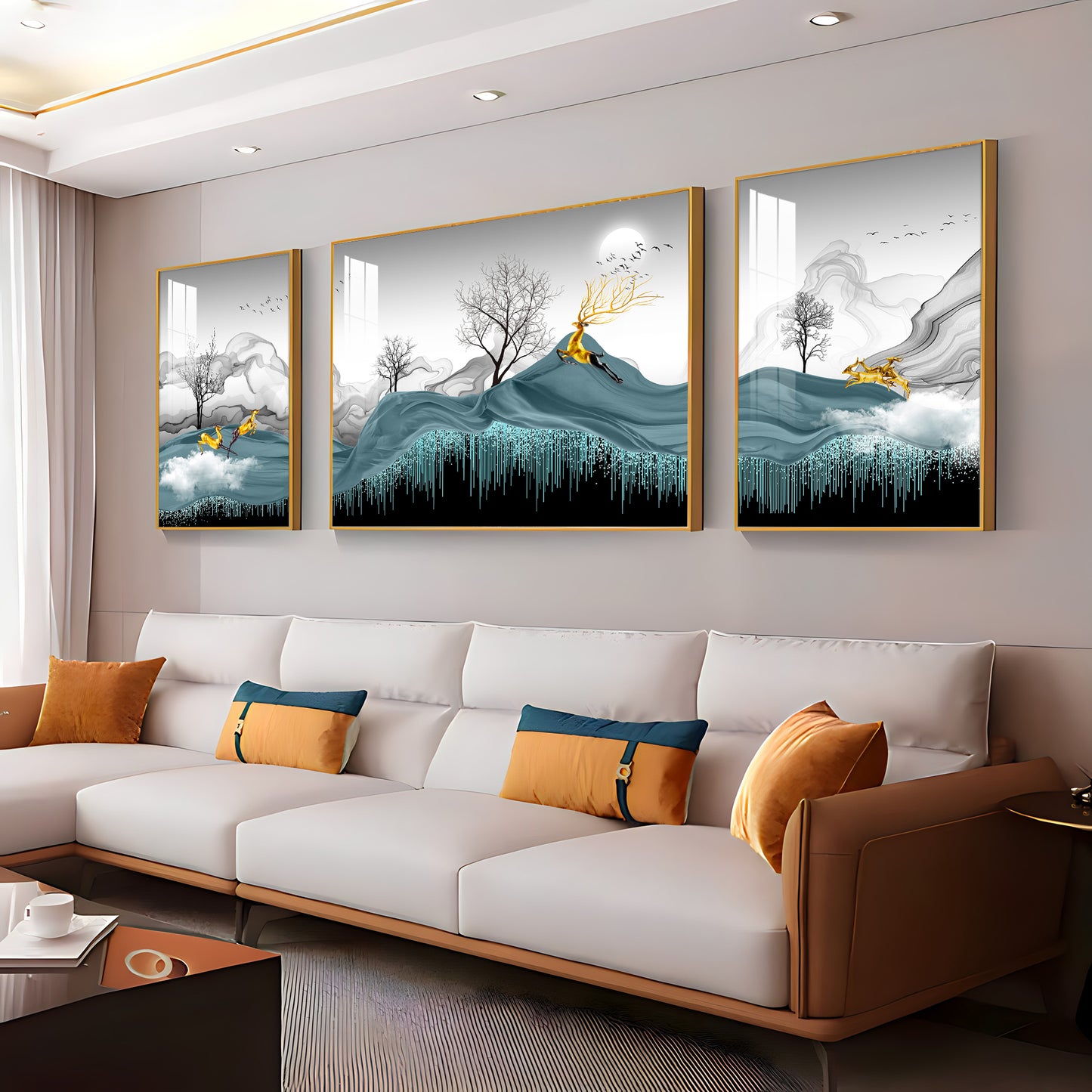 Majestic Landscapes Glass Finish Wall Art (Set Of 3)