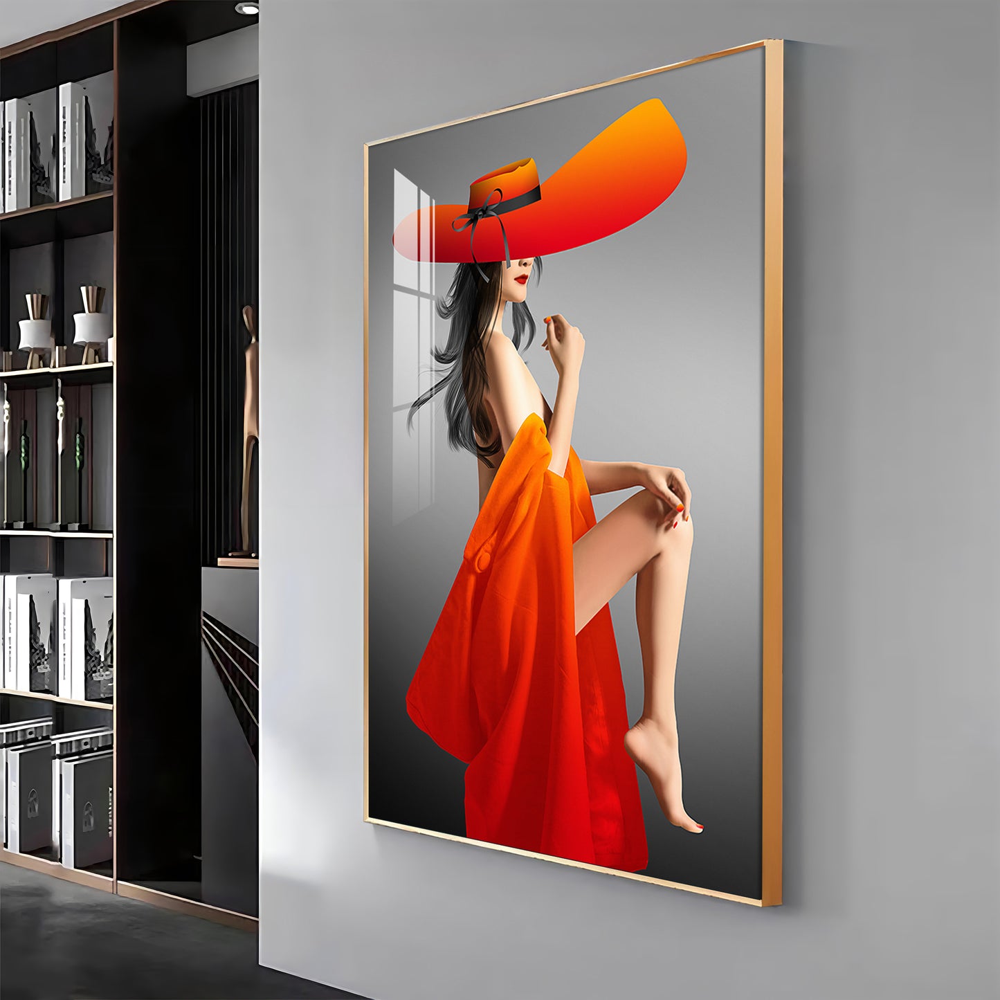 Bold Serenity Glass Finish Vertical Wall Art