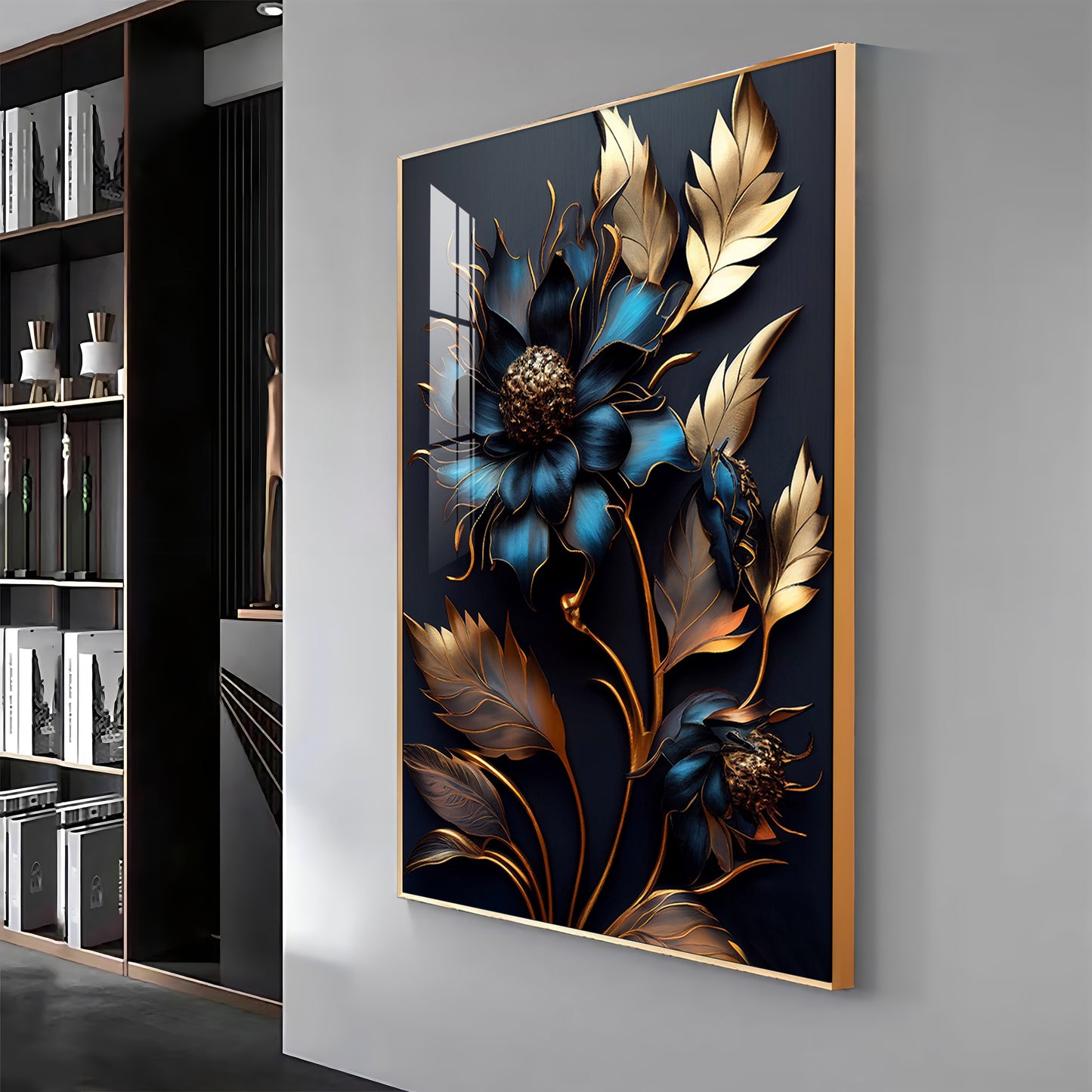 Twilight Garden Glass Finish Vertical Wall Art