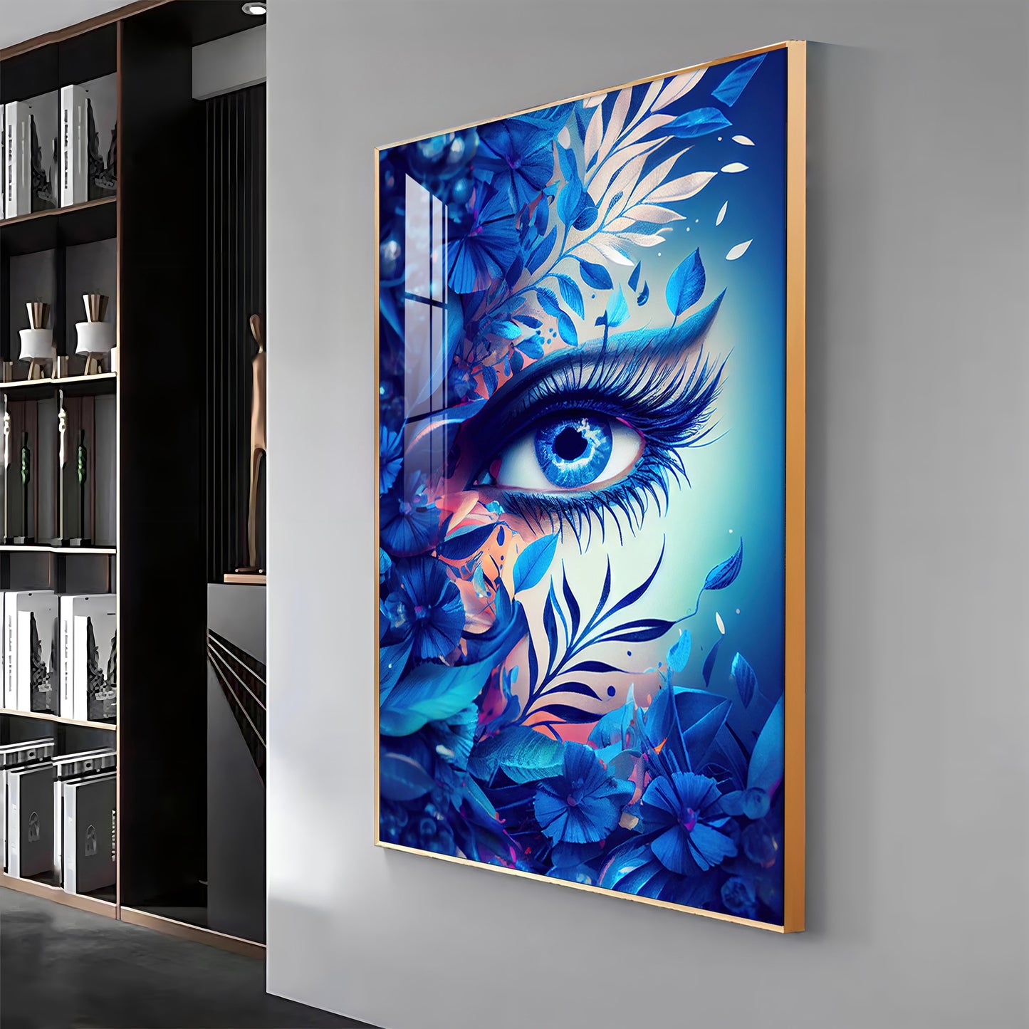 Floral Vision Glass Finish Vertical Wall Art