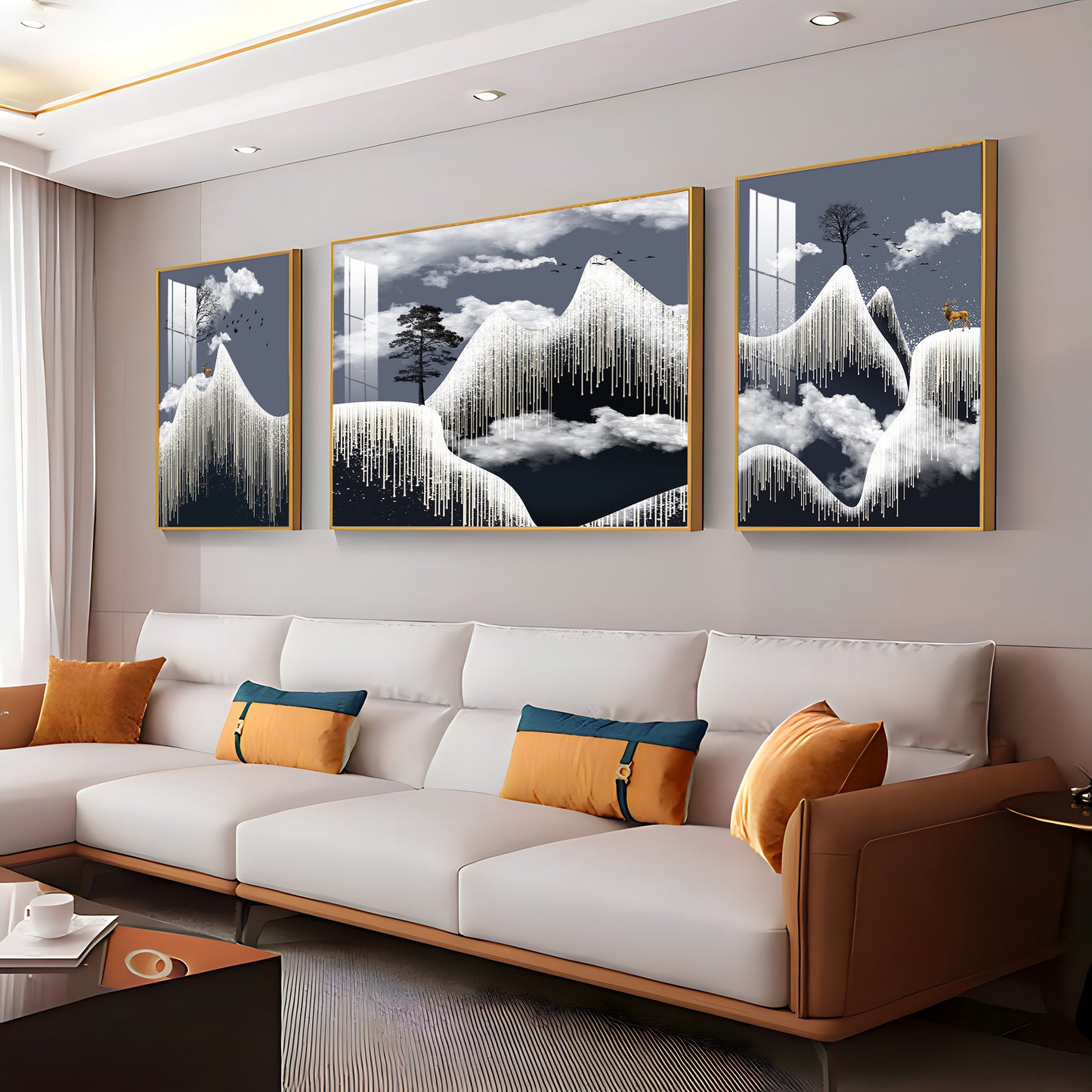 Alpine Dreamscape Glass Finish Wall Art (Set Of 3)